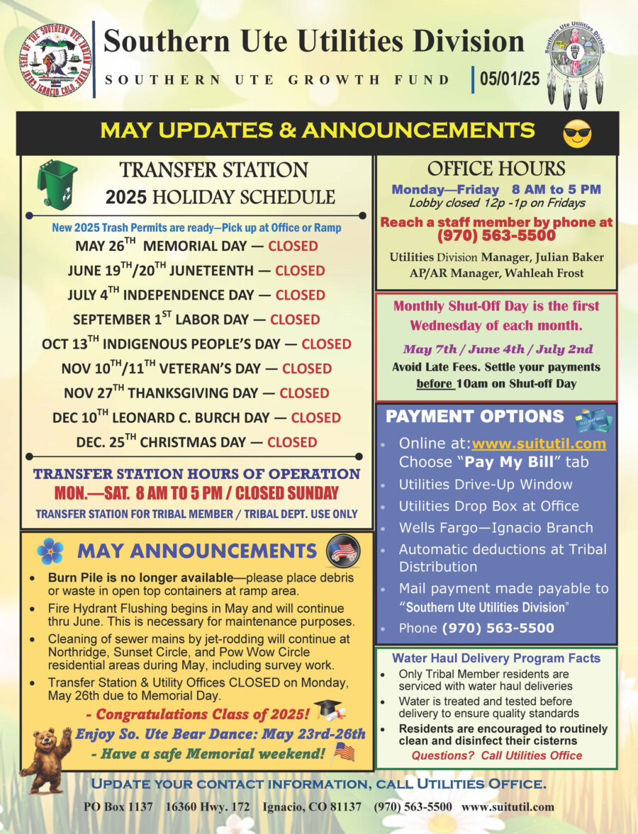 May 2025 Utilities Updates / Announcements