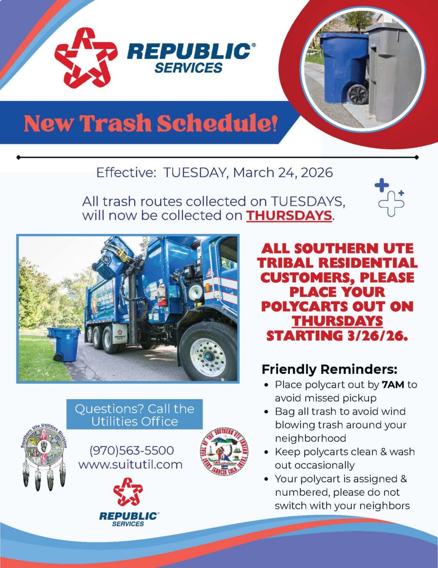 Effective: Tuesday March 24, 2026. All trash routes collected on TUESDAYS, will now be collected on THURSDAYS.