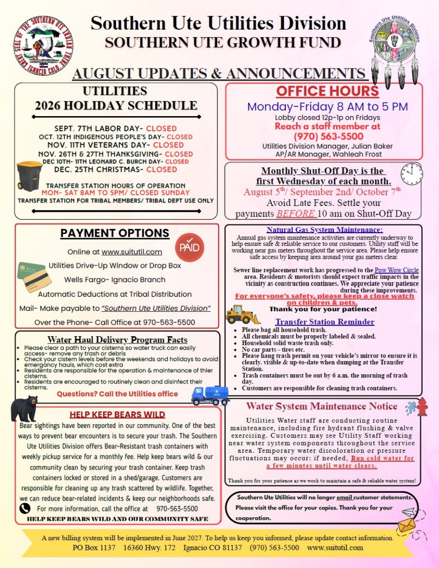 SU Utilities Aug 2026 Flyer